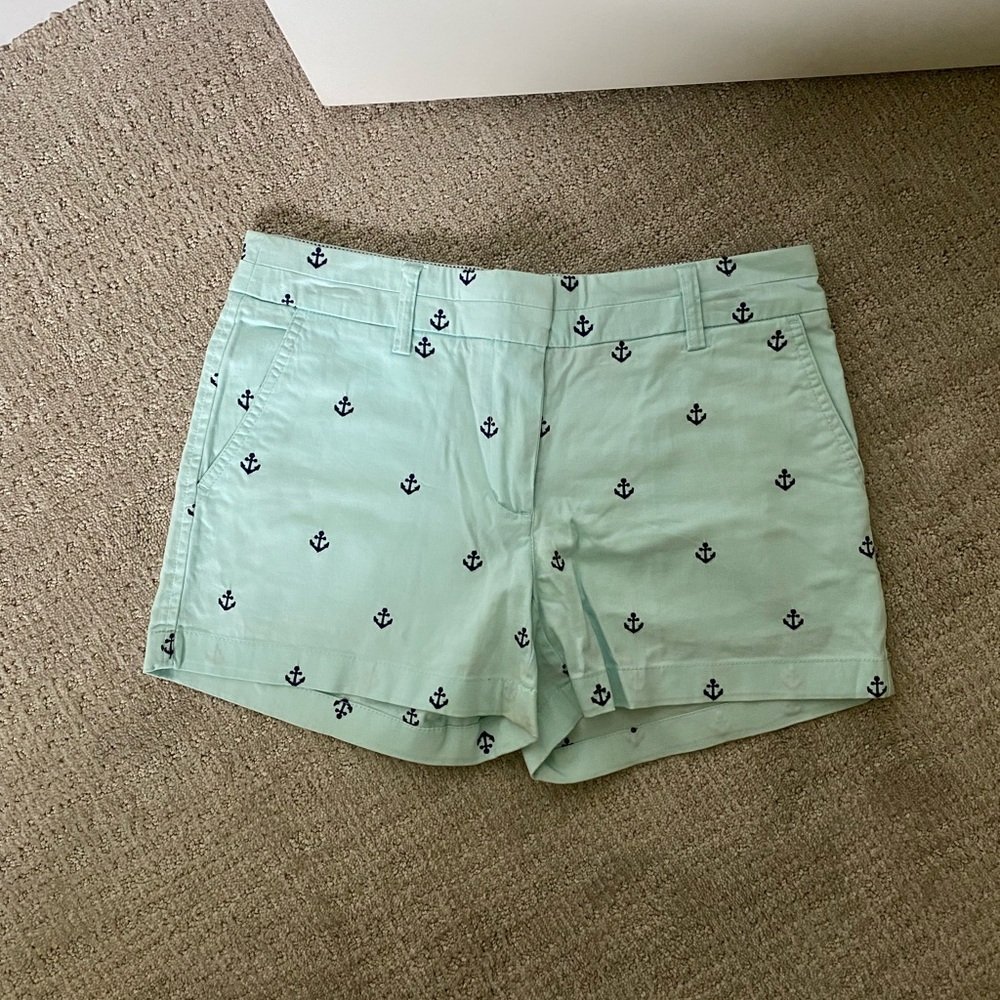 Anchor printed preppy shorts - British khaki